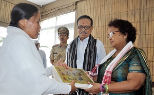 The Governor of Arunachal Pradesh  Shri JP Rajkhowa  and  the First Lady of the state Smti. Rita Rajkhowa with the members of Prajapita  Brahma Kumaris  Ishwariya Vishwa Vidyalaya  on the occasion of Raksha  Bandhan at Raj Bhavan on 18th August2016.